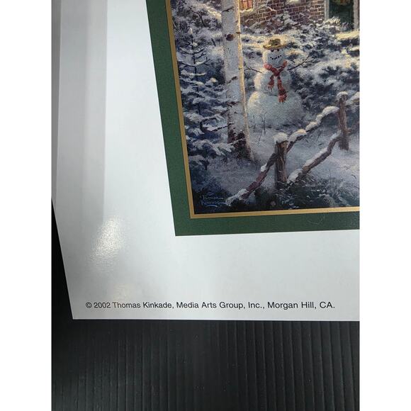 Vintage 2002 "Village Christmas" Lithograph Print By Thomas Kinkade Matted Certi - Picture 3 of 4